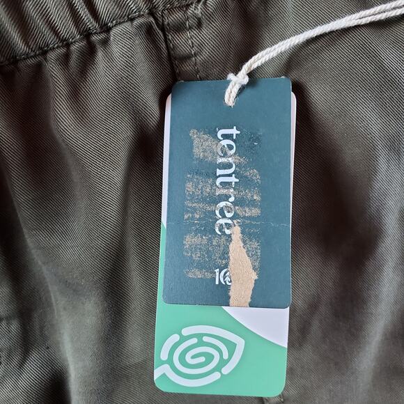TenTree Womens XL Instow Casual Recycled Material Short Olive Night Green New - Picture 9 of 9